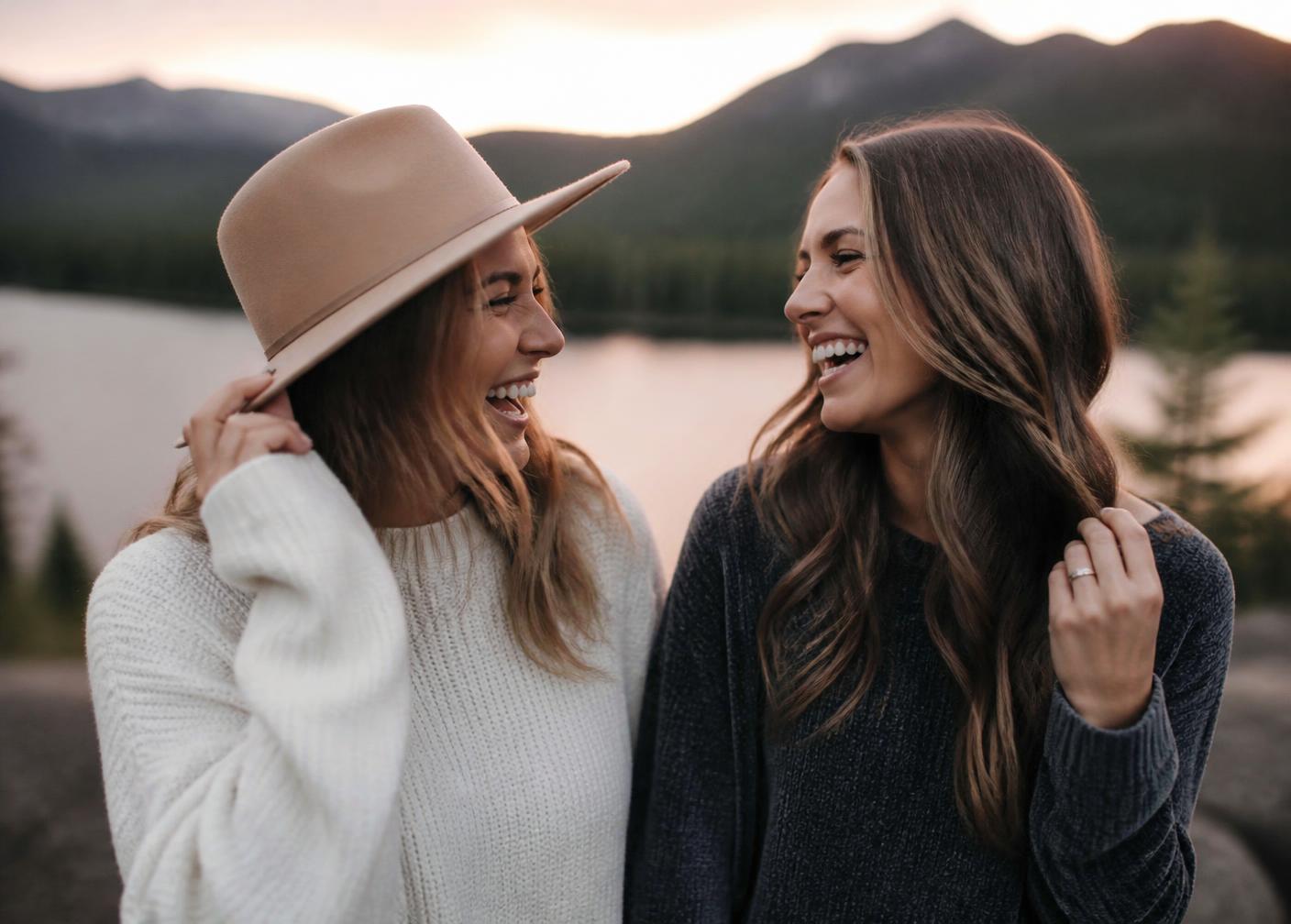 Dos amigas riendo juntas